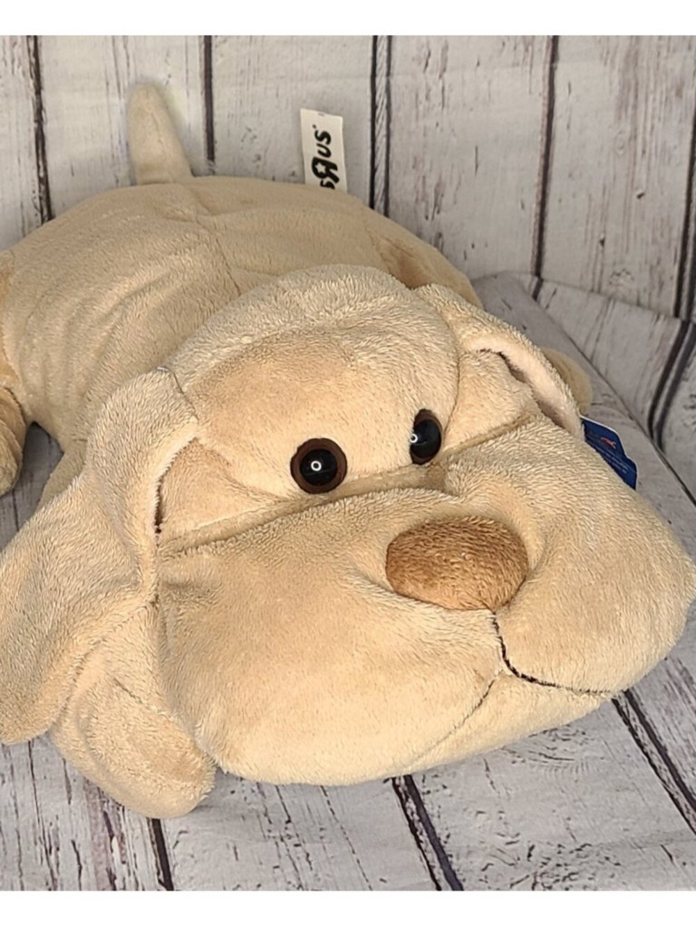 12" Vintage 2011 Animal Alley Sammie Brown Puppy Dog Plush Toys R Us Laying Down